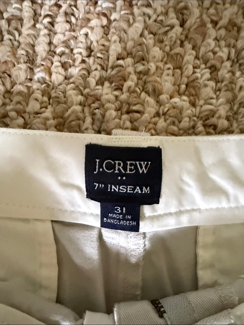 J. Crew Men’s Light Beige Cotton Chino Cargo Shorts